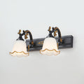 Floral bathroom sink wall lighting vintage style opal glass wall lamp lighting