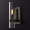 Cylinder wall lamp traditional clear glass 2.5"/5" width 1 head black/ sharp brass wall lamp holder for stairs