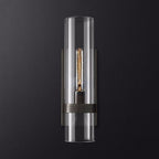 Cylinder wall lamp traditional clear glass 2.5"/5" width 1 head black/ sharp brass wall lamp holder for stairs