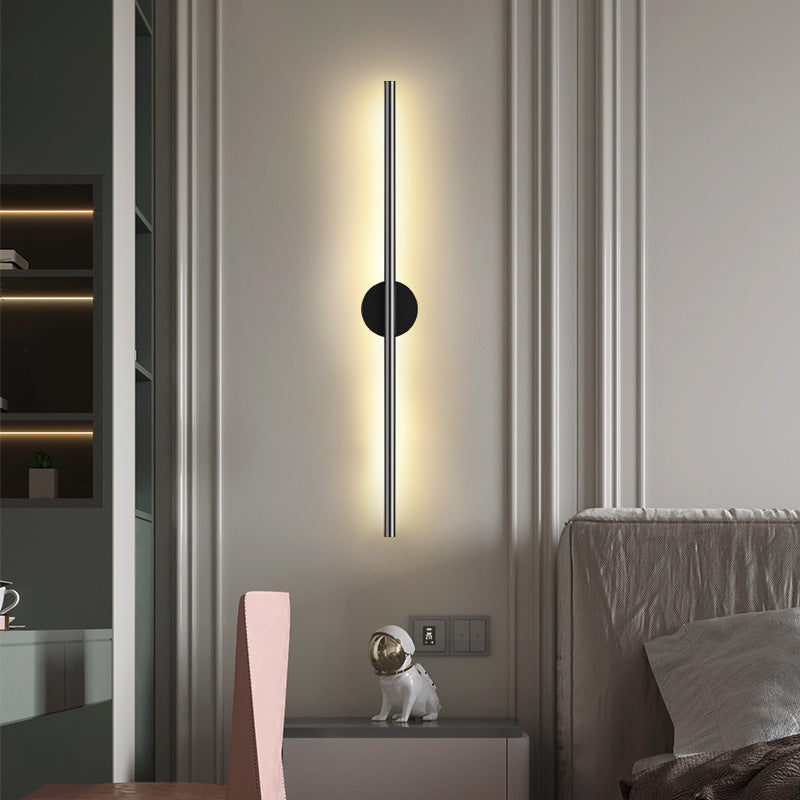 Black Rod LED Wall Lamp Light Simple Style Metal Wall Lamp Light for Living Room