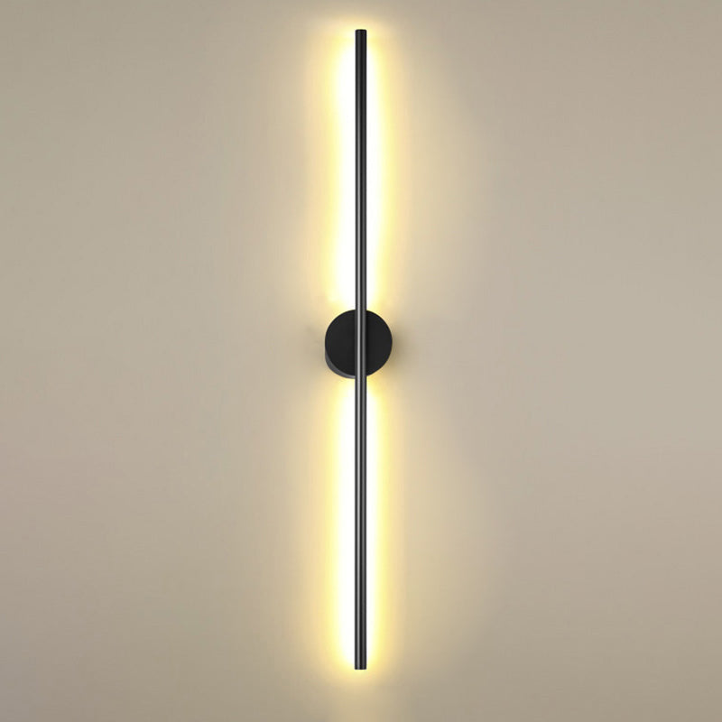 Black Rod LED Wall Lamp Light Simple Style Metal Wall Lamp Light for Living Room