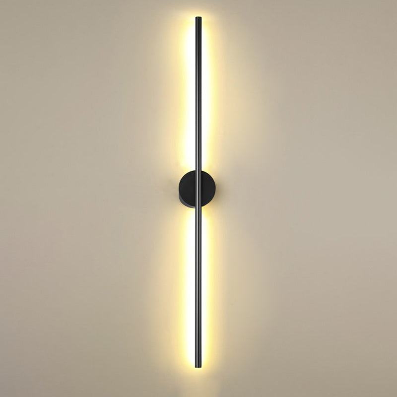 Black Rod LED Wall Lamp Light Simple Style Metal Wall Lamp Light for Living Room