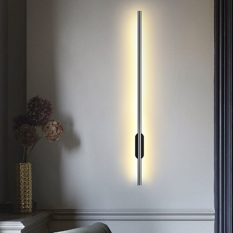 Black Rod LED Wall Lamp Light Simple Style Metal Wall Lamp Light for Living Room