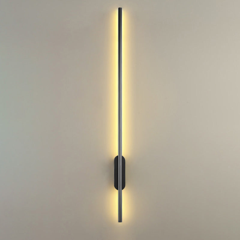 Black Rod LED Wall Lamp Light Simple Style Metal Wall Lamp Light for Living Room