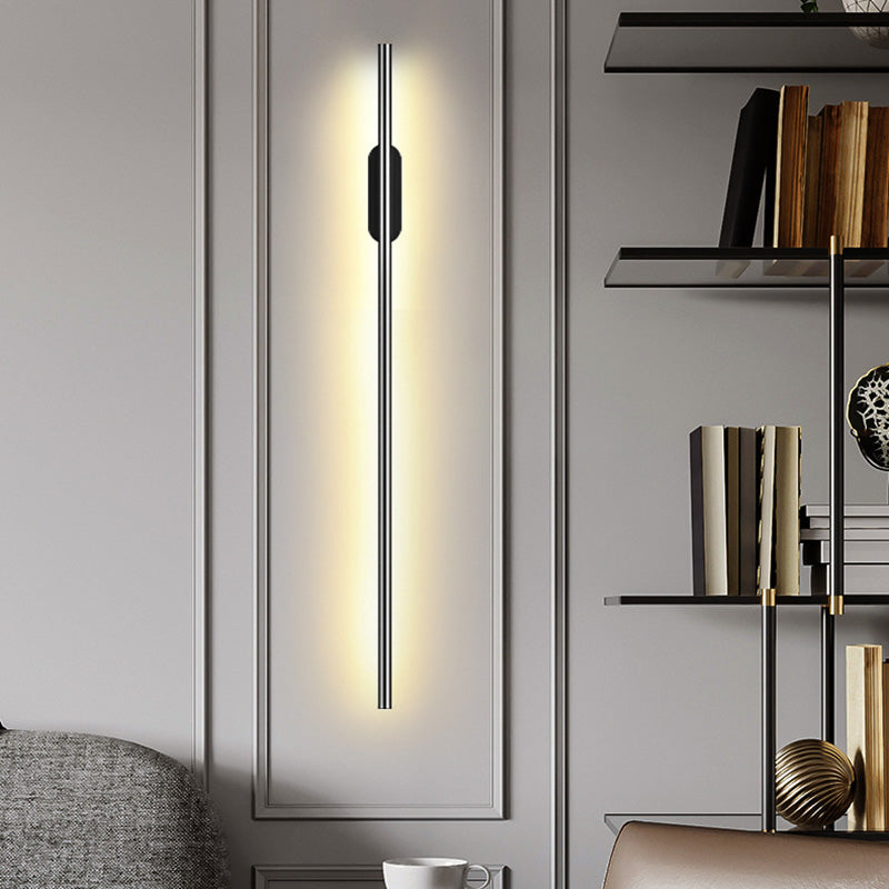 Black Rod LED Wall Lamp Light Simple Style Metal Wall Lamp Light for Living Room