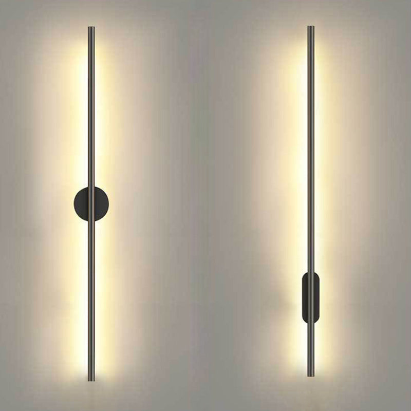 Black Rod LED Wall Lamp Light Simple Style Metal Wall Lamp Light for Living Room