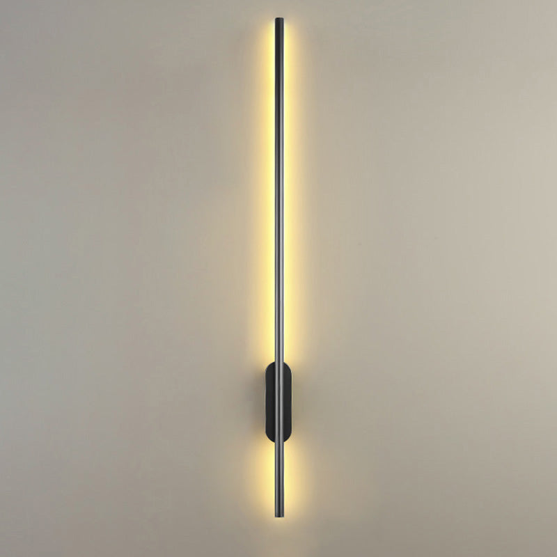 Black Rod LED Wall Lamp Light Simple Style Metal Wall Lamp Light for Living Room