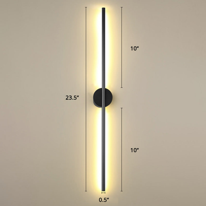 Black Rod LED Wall Lamp Light Simple Style Metal Wall Lamp Light for Living Room