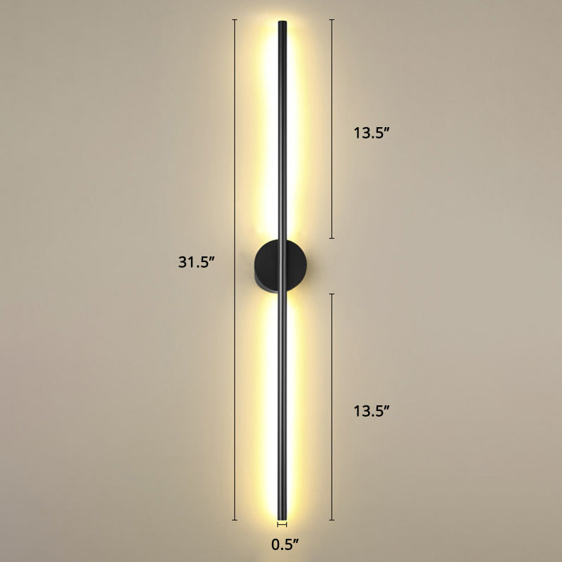 Black Rod LED Wall Lamp Light Simple Style Metal Wall Lamp Light for Living Room