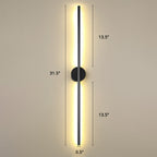 Black Rod LED Wall Lamp Light Simple Style Metal Wall Lamp Light for Living Room