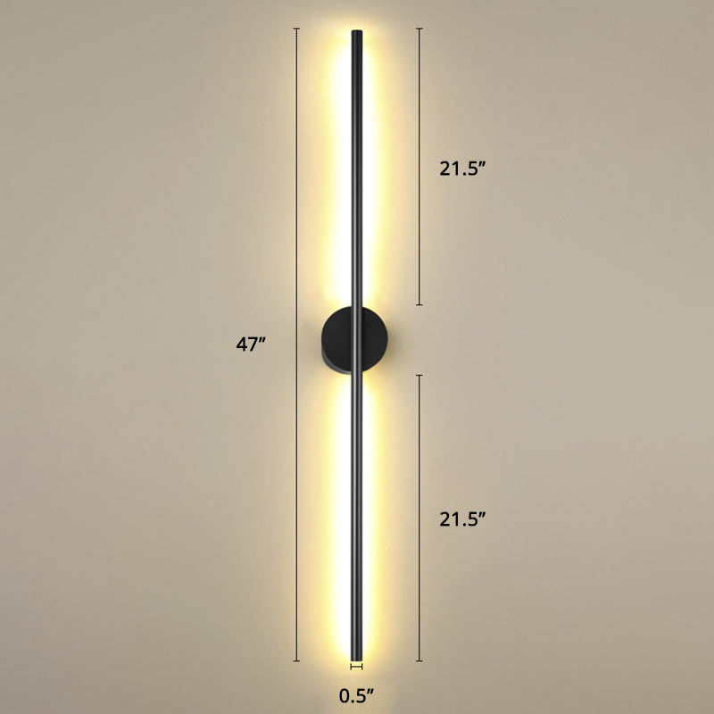 Black Rod LED Wall Lamp Light Simple Style Metal Wall Lamp Light for Living Room