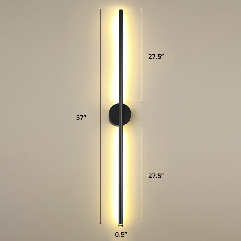 Black Rod LED Wall Lamp Light Simple Style Metal Wall Lamp Light for Living Room