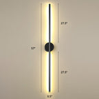 Black Rod LED Wall Lamp Light Simple Style Metal Wall Lamp Light for Living Room