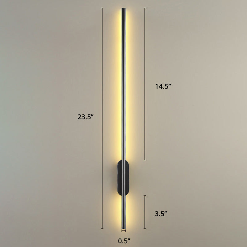 Black Rod LED Wall Lamp Light Simple Style Metal Wall Lamp Light for Living Room