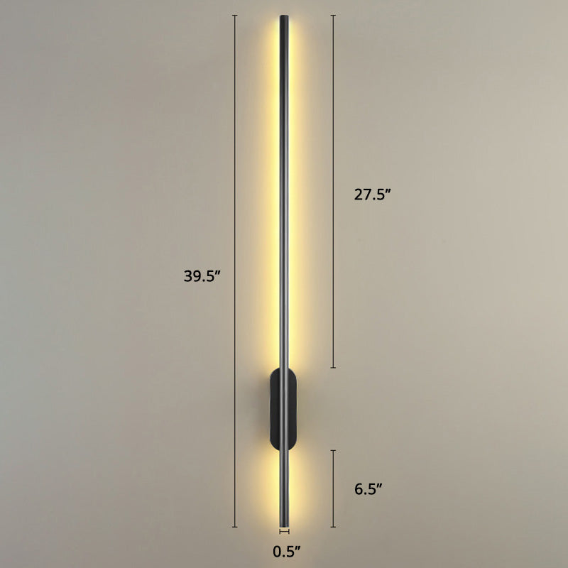 Black Rod LED Wall Lamp Light Simple Style Metal Wall Lamp Light for Living Room