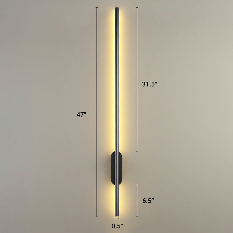 Black Rod LED Wall Lamp Light Simple Style Metal Wall Lamp Light for Living Room