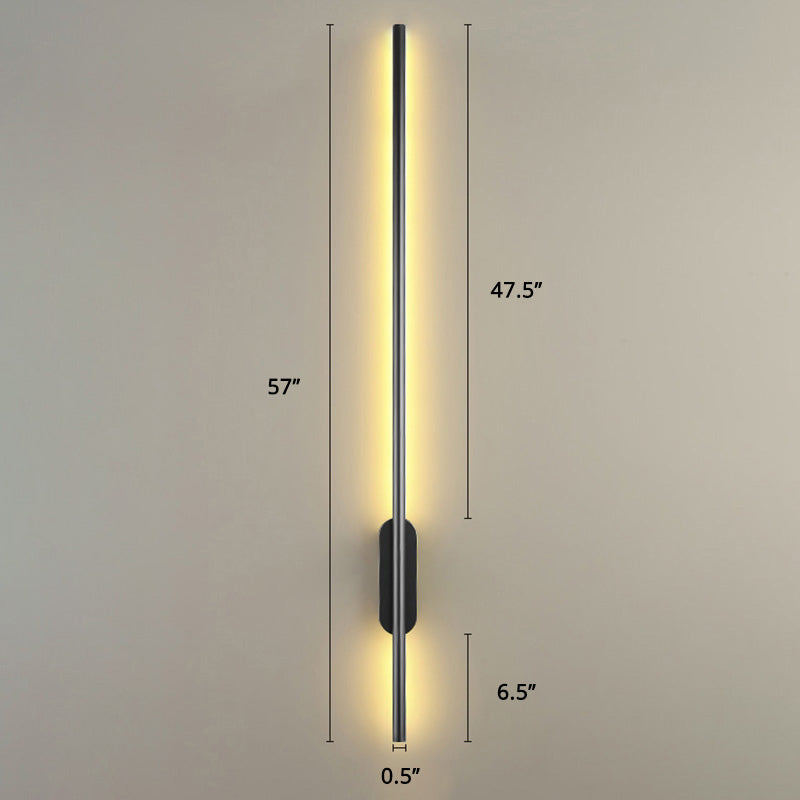 Black Rod LED Wall Lamp Light Simple Style Metal Wall Lamp Light for Living Room