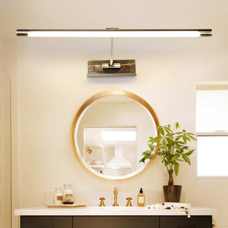 Tube LED Photo Lamp Minimalist Metal Bathroom Vanity Wall Lamp with Rotatable Arm