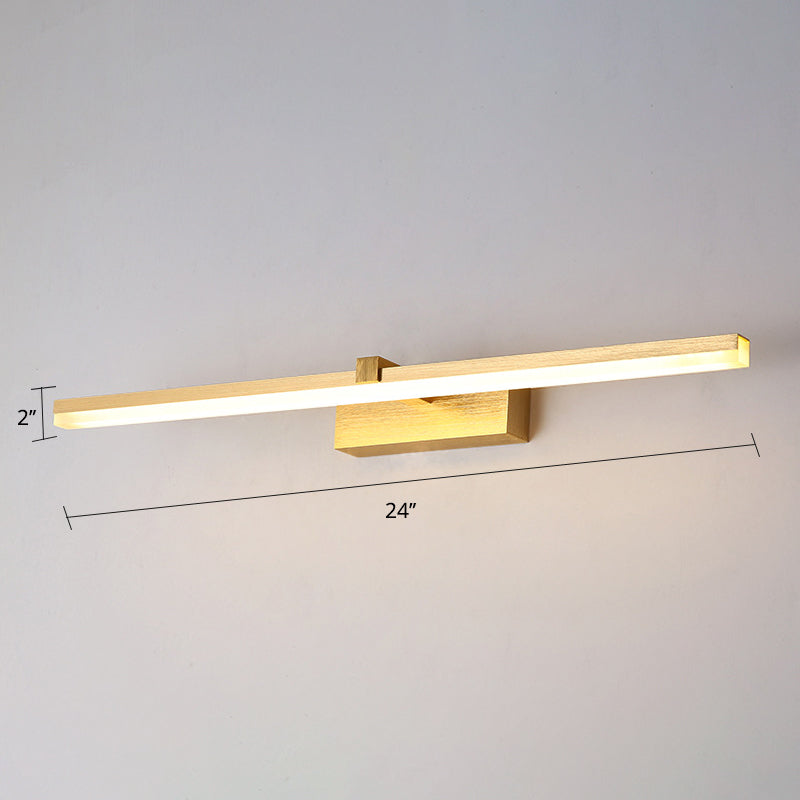 Golden Pen-shaped Bath Lighting Simplicity Metal LED Sink Lighting for Bathroom