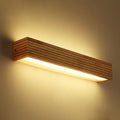 Layered wooden rectangular wall lamp minimalist beige LED wall lamp above bed