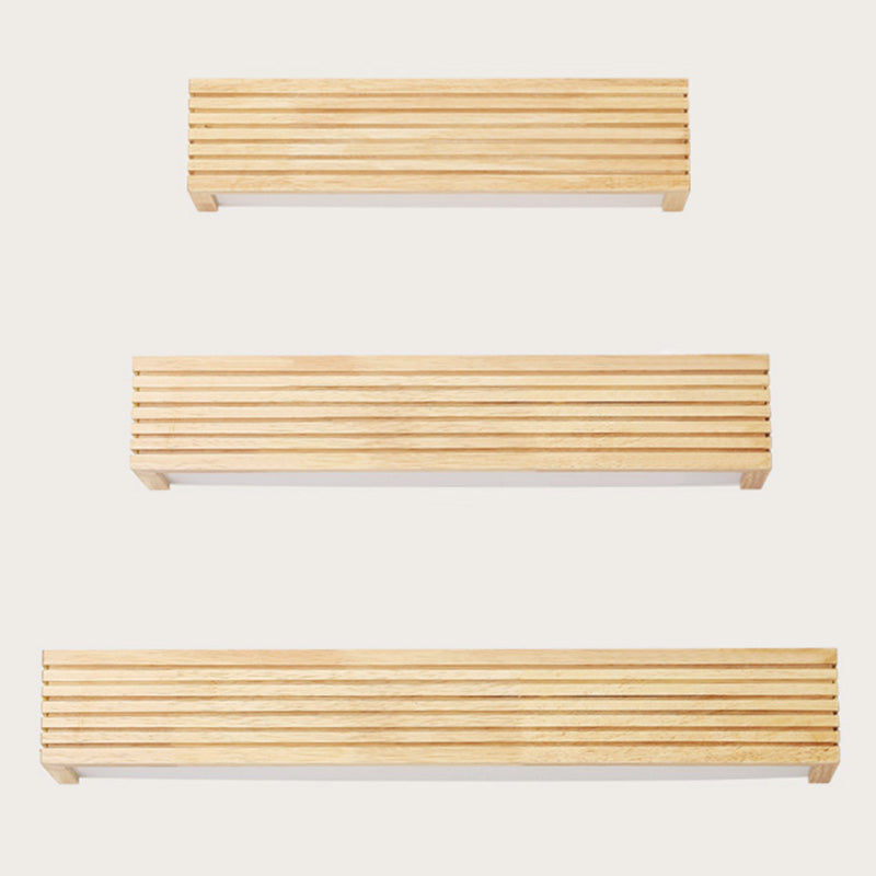 Layered wooden rectangular wall lamp minimalist beige LED wall lamp above bed