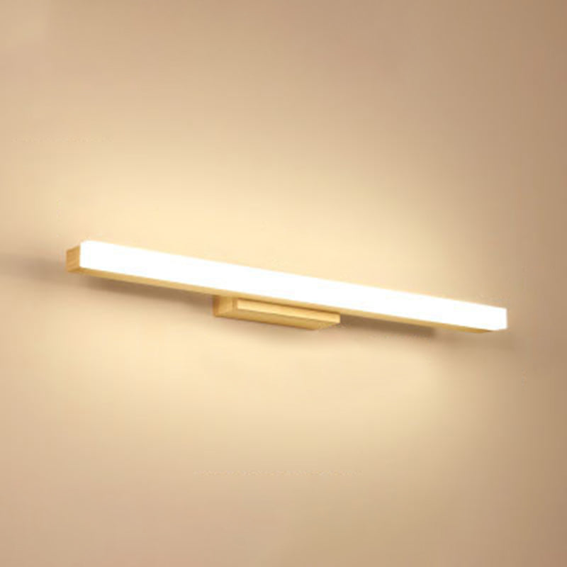 Rectangular Wall Lamp Vanity Scandinavian Minimalist Style Wood Single Vanity Lamp