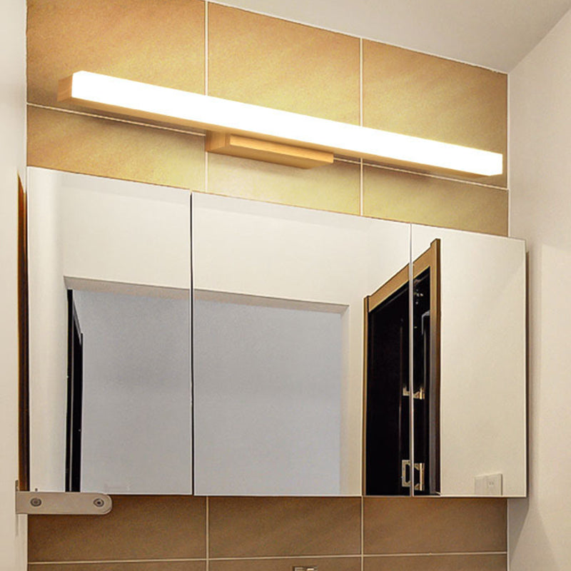 Rectangular Wall Lamp Vanity Scandinavian Minimalist Style Wood Single Vanity Lamp