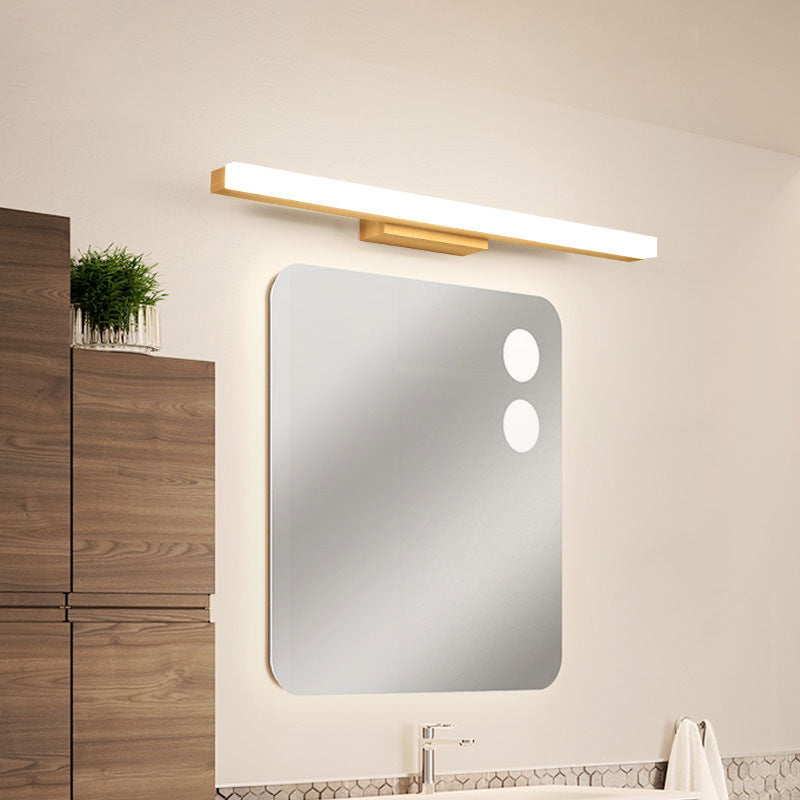 Rectangular Wall Lamp Vanity Scandinavian Minimalist Style Wood Single Vanity Lamp