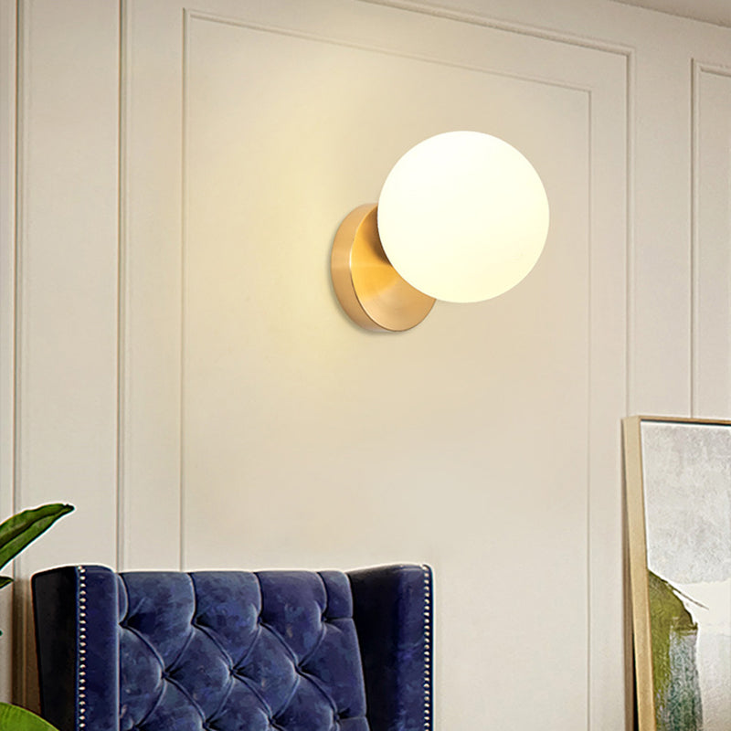 Modern simplicity Wall lamp 1 light Metal Wall lamp with glass shade