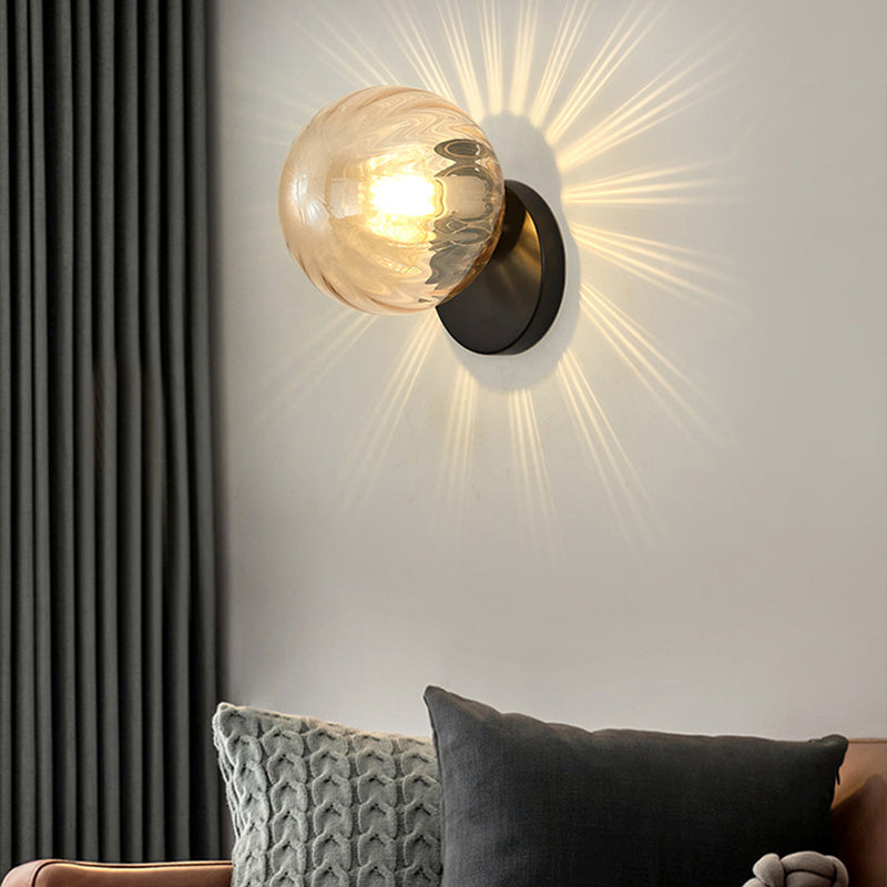 Modern simplicity Wall lamp 1 light Metal Wall lamp with glass shade