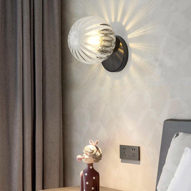 Modern simplicity Wall lamp 1 light Metal Wall lamp with glass shade