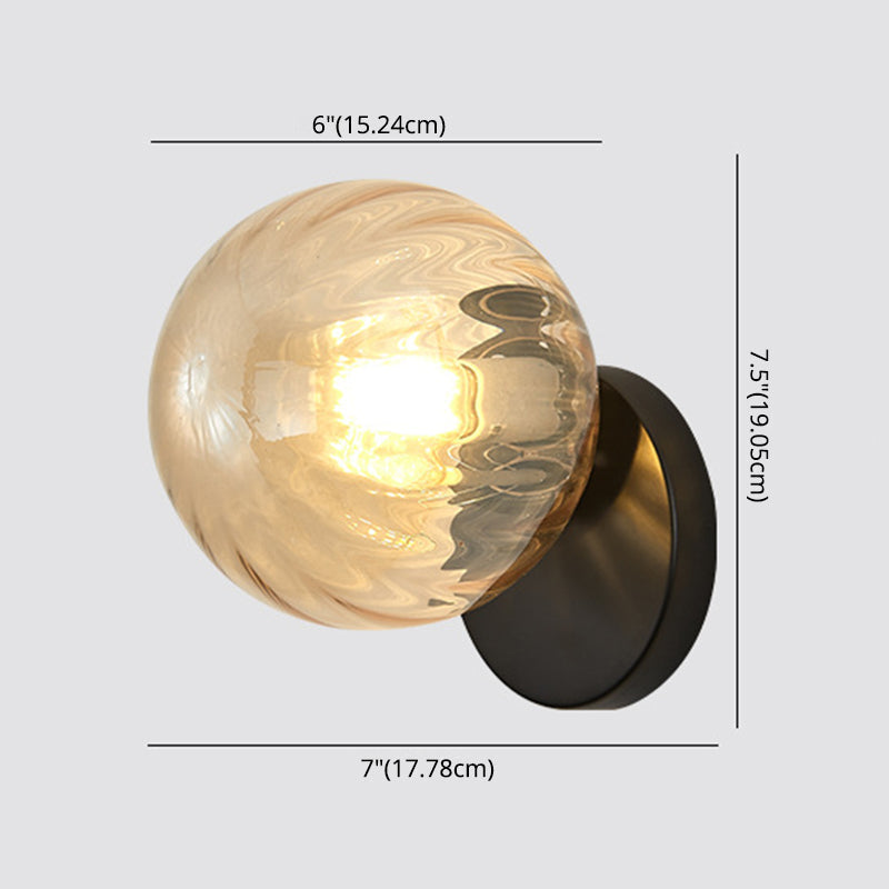 Modern simplicity Wall lamp 1 light Metal Wall lamp with glass shade