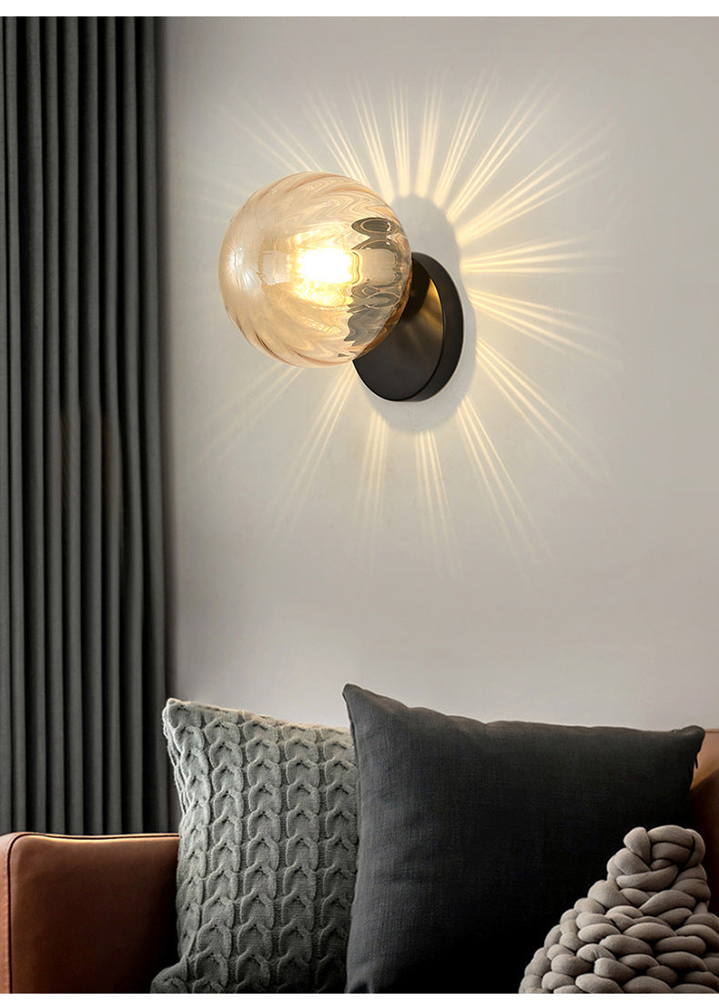 Modern simplicity Wall lamp 1 light Metal Wall lamp with glass shade