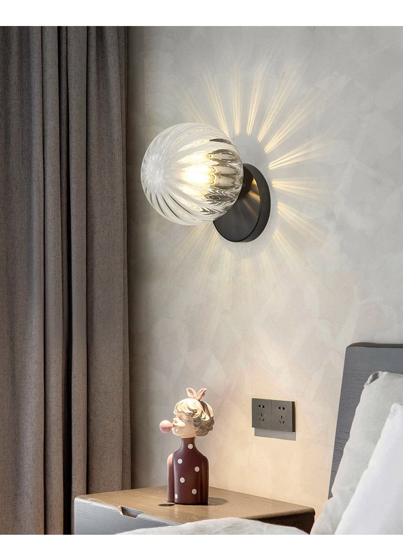 Modern simplicity Wall lamp 1 light Metal Wall lamp with glass shade