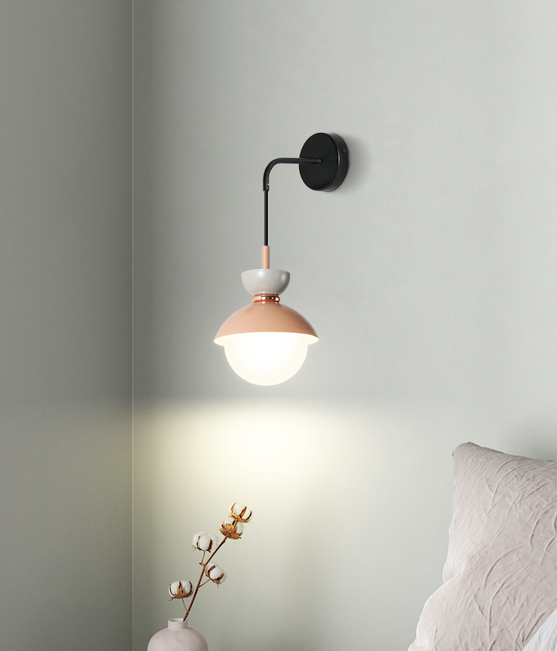 Macaroon Mini Wall Lamp Nordic Colorful Indoor Lighting Wall Lighting for Bedroom Hallway