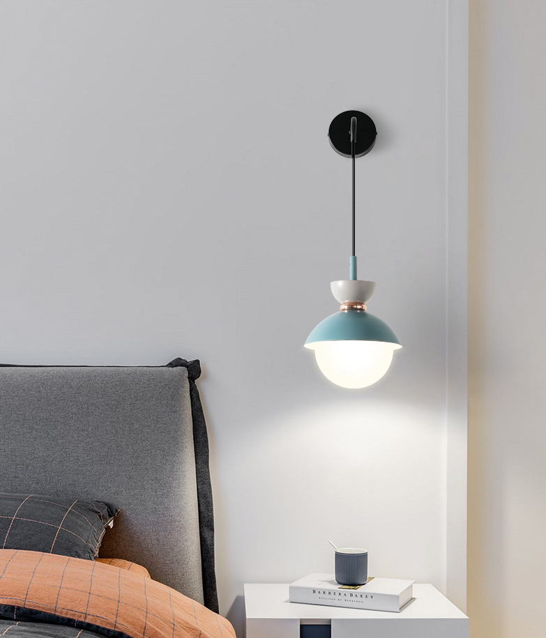 Macaroon Mini Wall Lamp Nordic Colorful Indoor Lighting Wall Lighting for Bedroom Hallway