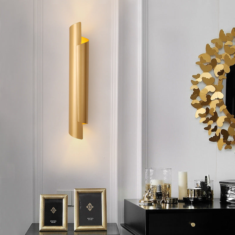 Black/White/Gold Rolled Wall Lamp Modernist Iron 2-Light Wall Lamp Built-in Lighting, 16"/21.5"/29.5" Width