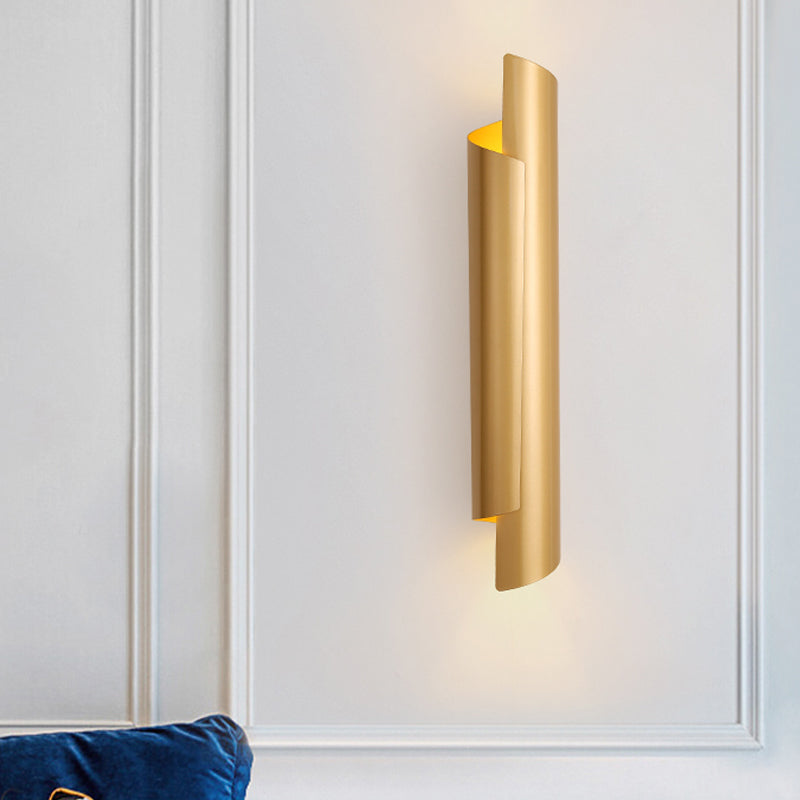 Black/White/Gold Rolled Wall Lamp Modernist Iron 2-Light Wall Lamp Built-in Lighting, 16"/21.5"/29.5" Width