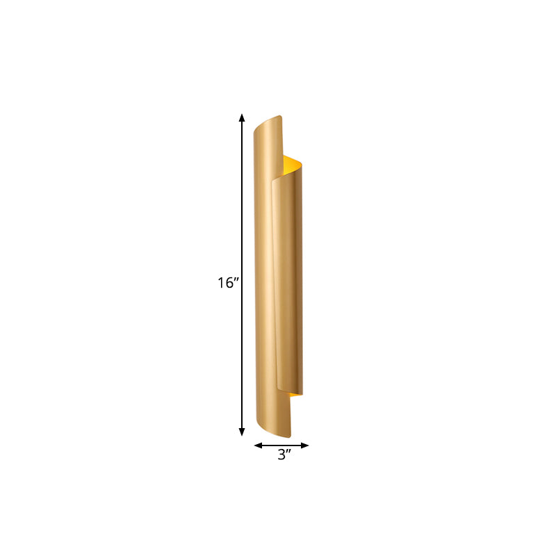 Black/White/Gold Rolled Wall Lamp Modernist Iron 2-Light Wall Lamp Built-in Lighting, 16"/21.5"/29.5" Width