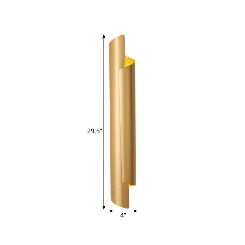 Black/White/Gold Rolled Wall Lamp Modernist Iron 2-Light Wall Lamp Built-in Lighting, 16"/21.5"/29.5" Width