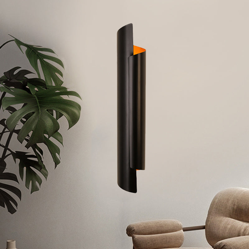 Black/White/Gold Rolled Wall Lamp Modernist Iron 2-Light Wall Lamp Built-in Lighting, 16"/21.5"/29.5" Width