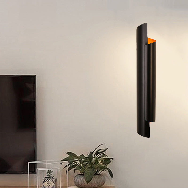 Black/White/Gold Rolled Wall Lamp Modernist Iron 2-Light Wall Lamp Built-in Lighting, 16"/21.5"/29.5" Width