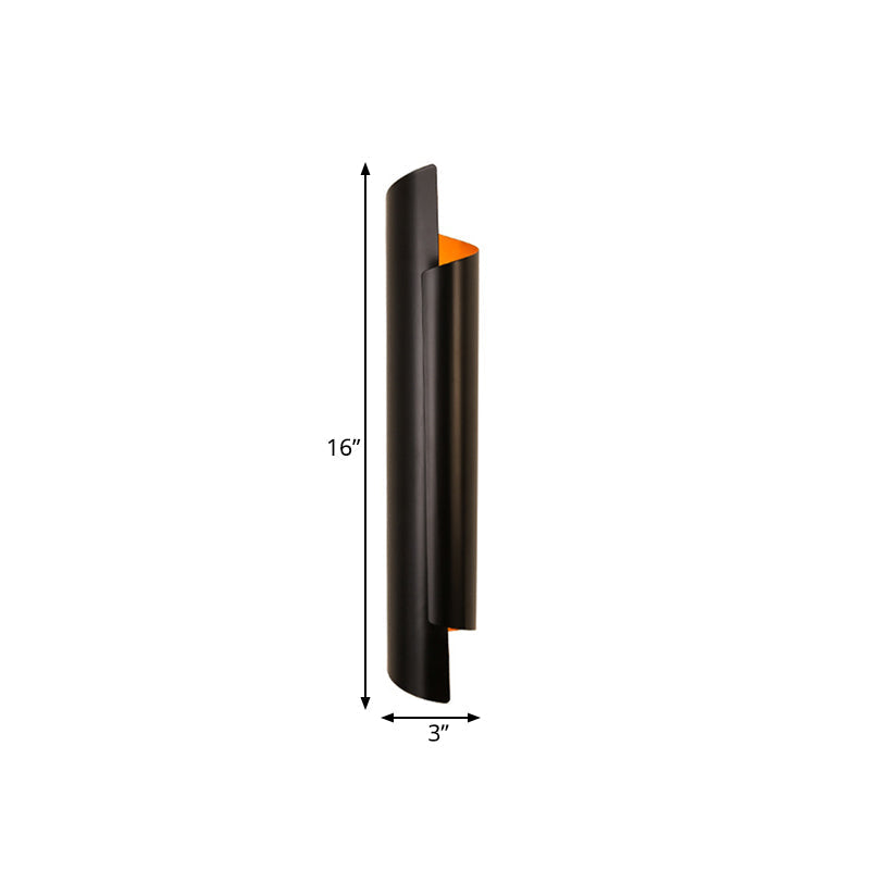 Black/White/Gold Rolled Wall Lamp Modernist Iron 2-Light Wall Lamp Built-in Lighting, 16"/21.5"/29.5" Width