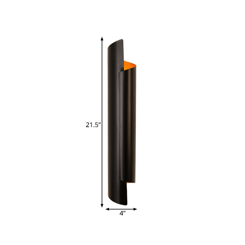 Black/White/Gold Rolled Wall Lamp Modernist Iron 2-Light Wall Lamp Built-in Lighting, 16"/21.5"/29.5" Width