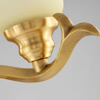 Traditional clock screen wall lamp 1/2-light matte glass wall lamp with gold metal arm