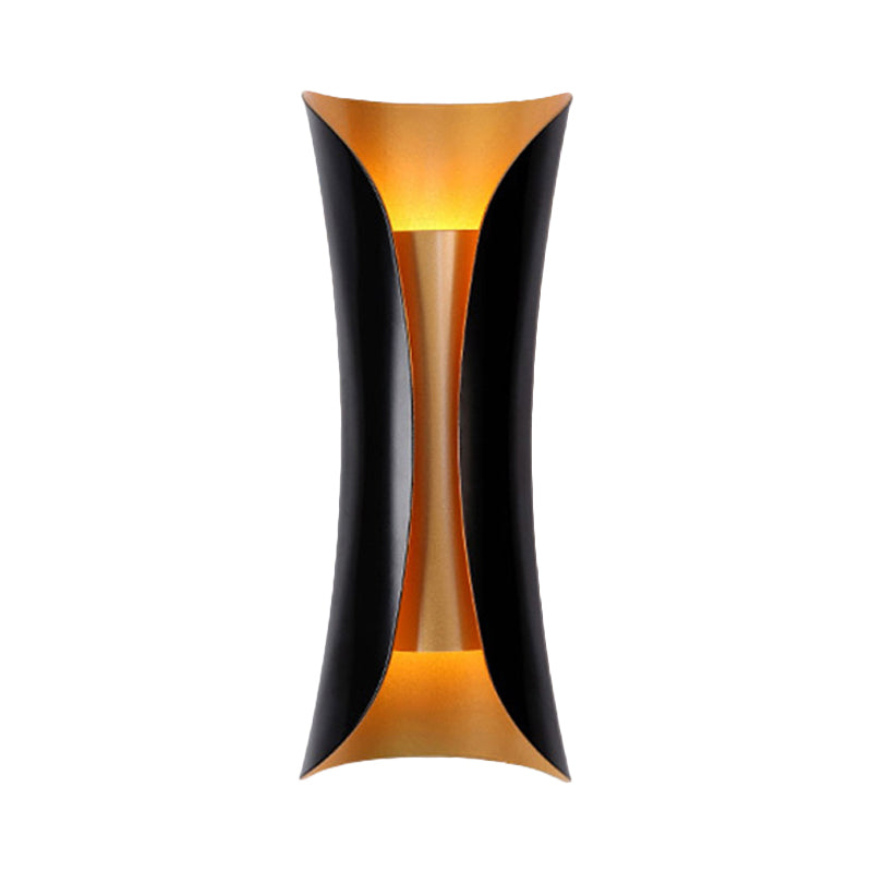 Modern Curl Wall Lamp 13"/21"/30" Height 2 Lights Metallic Indoor Lighting in Black