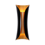 Modern Curl Wall Lamp 13"/21"/30" Height 2 Lights Metallic Indoor Lighting in Black