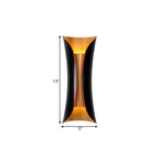 Modern Curl Wall Lamp 13"/21"/30" Height 2 Lights Metallic Indoor Lighting in Black