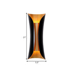 Modern Curl Wall Lamp 13"/21"/30" Height 2 Lights Metallic Indoor Lighting in Black