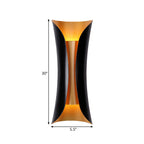 Modern Curl Wall Lamp 13"/21"/30" Height 2 Lights Metallic Indoor Lighting in Black